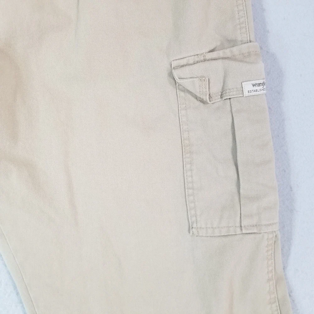Wrangler cargo pants men's 40x32 regular fit straight beige tan cotton outdoor